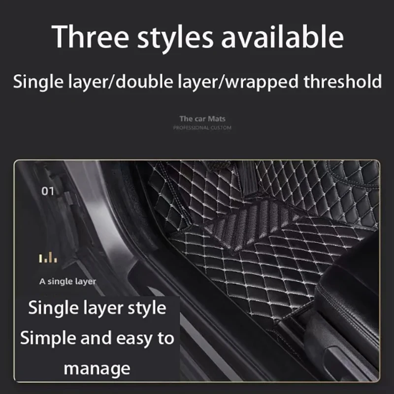 Luxuriöse Kunstleder-Fußmatten für Fiat Toro 2016-2022, Ganzjahres-Diamant-Antirutsch-Autofußmatten – Detail 5