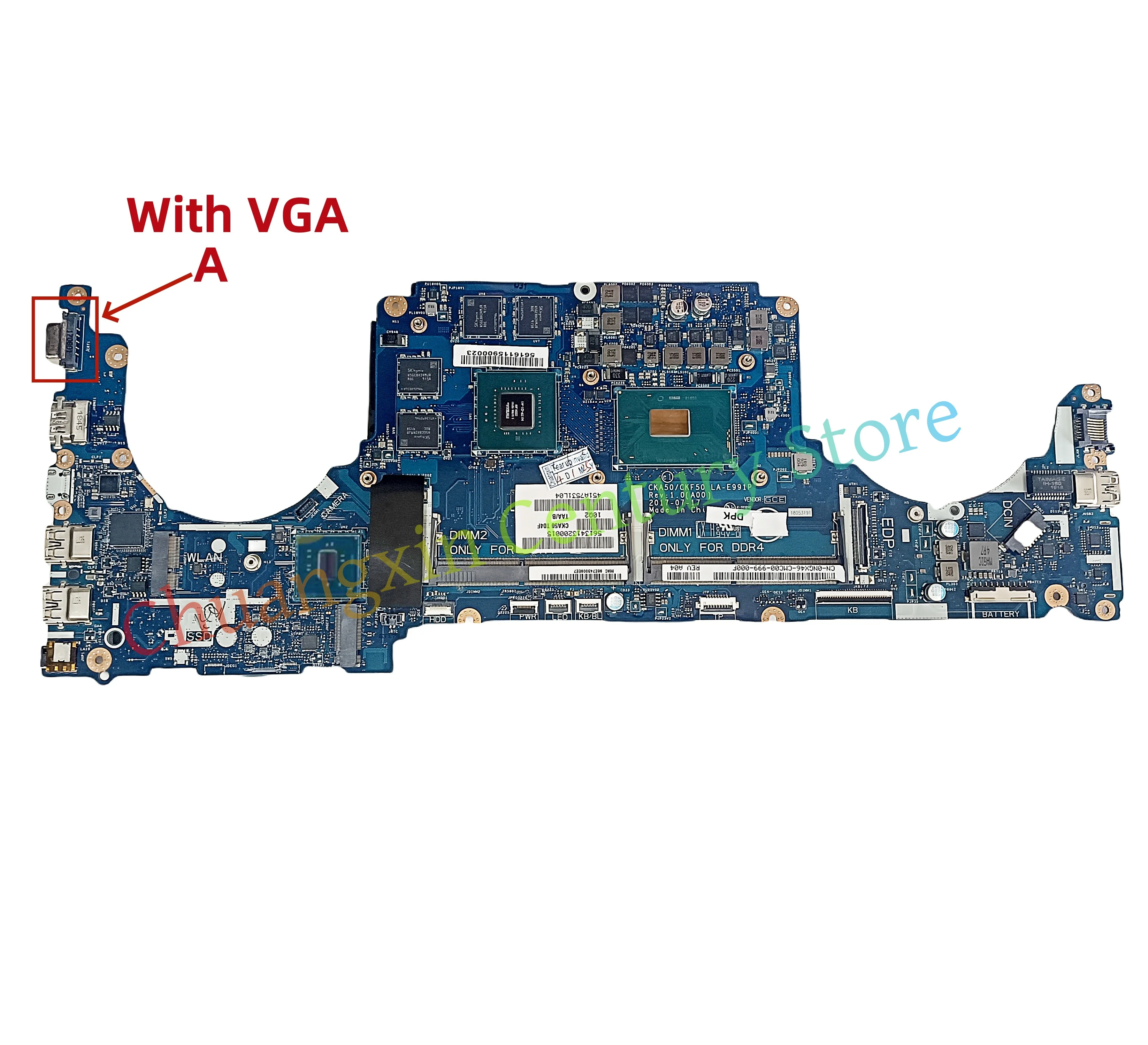 Suitable for DELL Inspiron 7570 7577 laptop motherboard CKA50/CKF50 LA-E991P with I5 I7 CPU GTX1050/GTX1050TI GPU 100% Tested