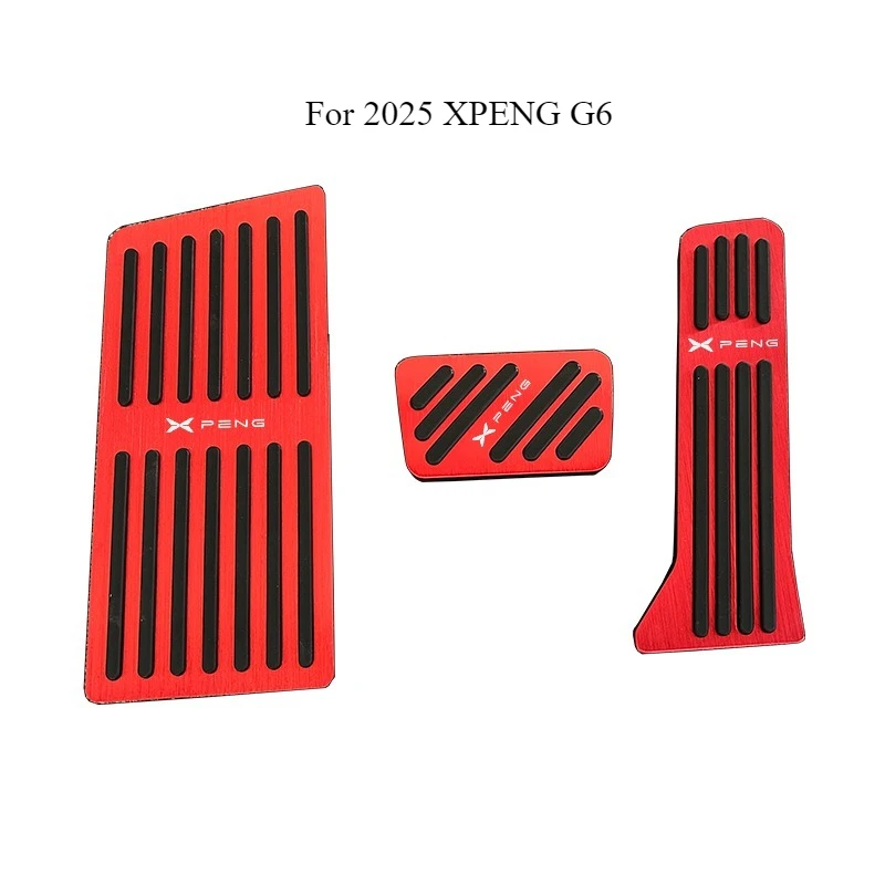 For 2025 XPENG G6 Premium Pedal Set - Stainless Steel Anti-Slip Accelerator, Brake & Foot Rest Pedal Covers