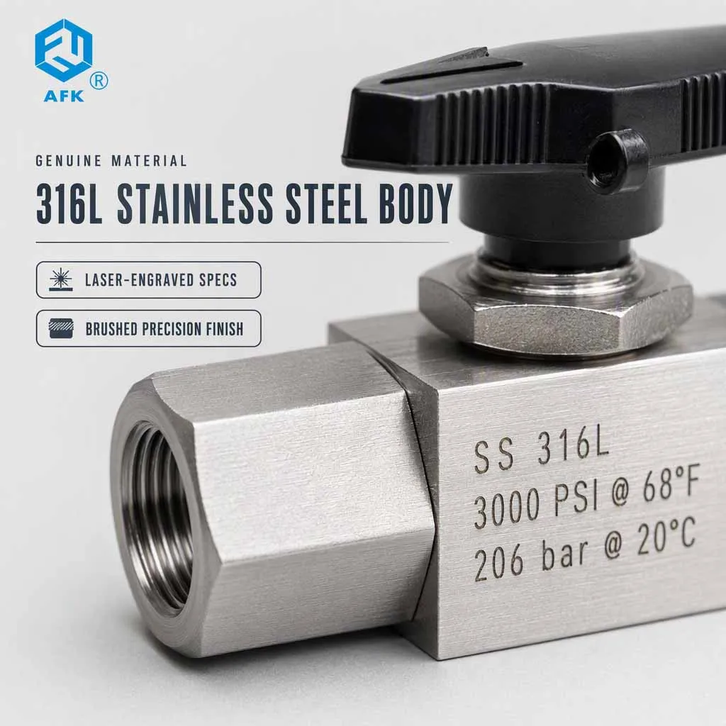 High Pressure 2-Way Gas Ball Valve 6000psi Stainless Steel NPT Female Thread for Plumbing And Gas Line Applications
