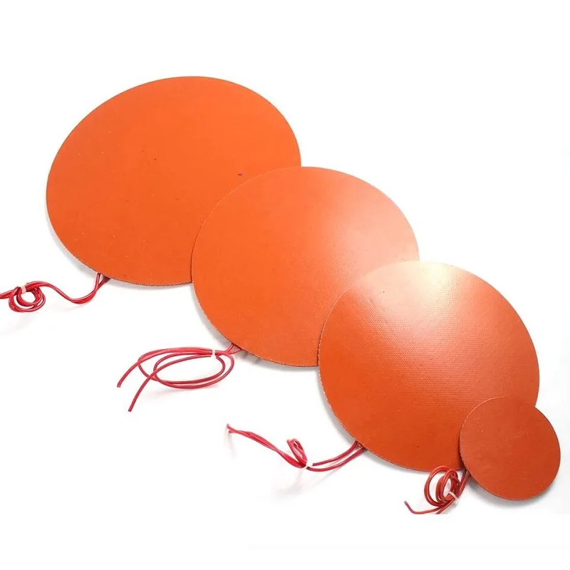 Big Size Round Silicone Heating Pads Large Circular Rubber Electric Thermal Heater Plate Mat 3M Adhesive Battery 3D Printer Oven - view 4