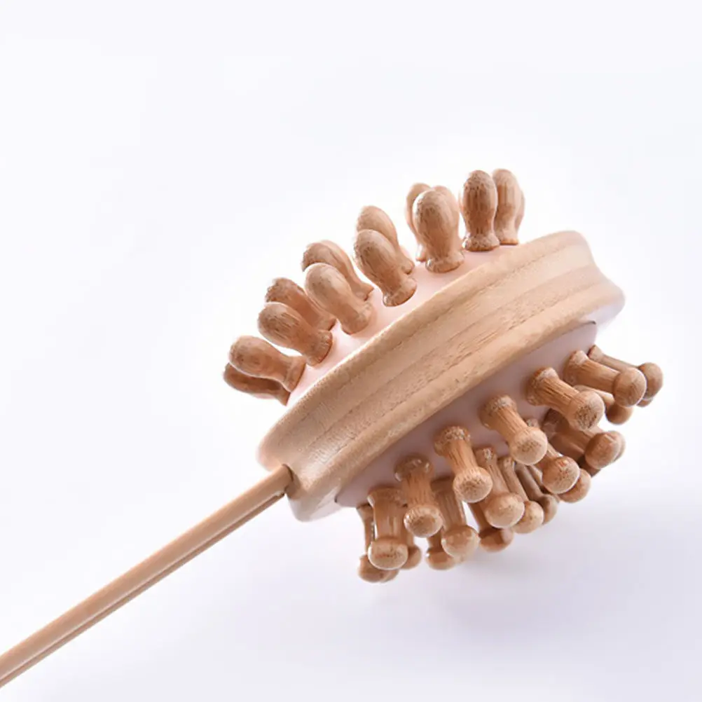 

1Pcs Handheld Bamboo Massager Double-Sided Ball Rod for Body Muscle Pain Relief Fatigue Reduction Circulation Improvement