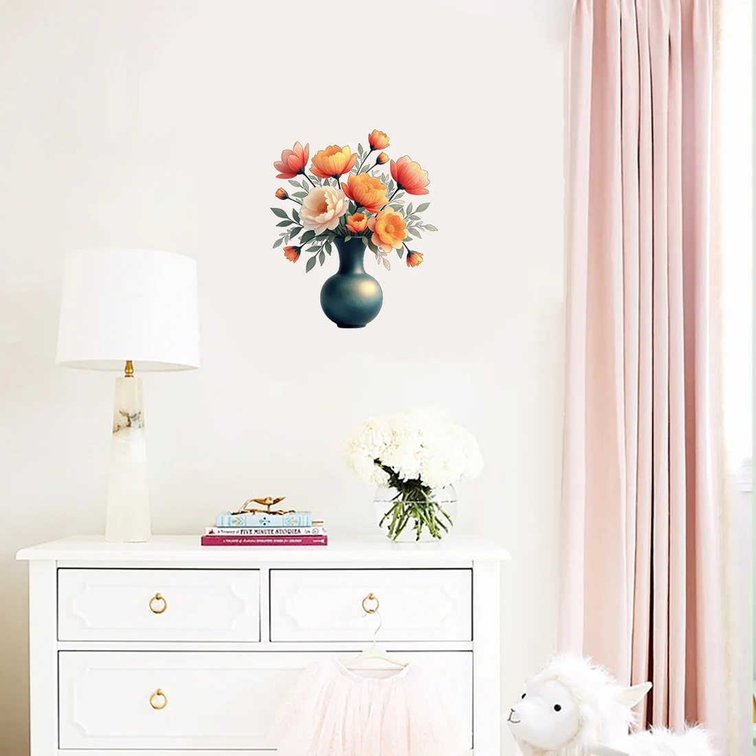 Three Ratels CG91 Elegant floral wall stickers for home decoration bathroom decals waterproofing