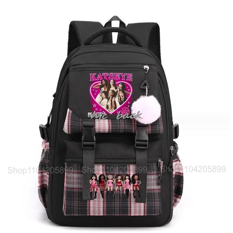 Hot Katseye Backpack Funny kpop Mochila Girls School Book Bags Teenagers Student Daily Travel Laptop Rucksack