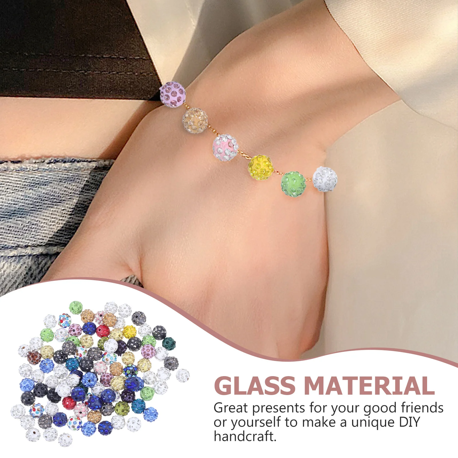 

100Pcs Loose Beads for DIY Bracelet Jewelry Making Craft Charms Spacer Decorative Accessories Bead Materials for Necklace