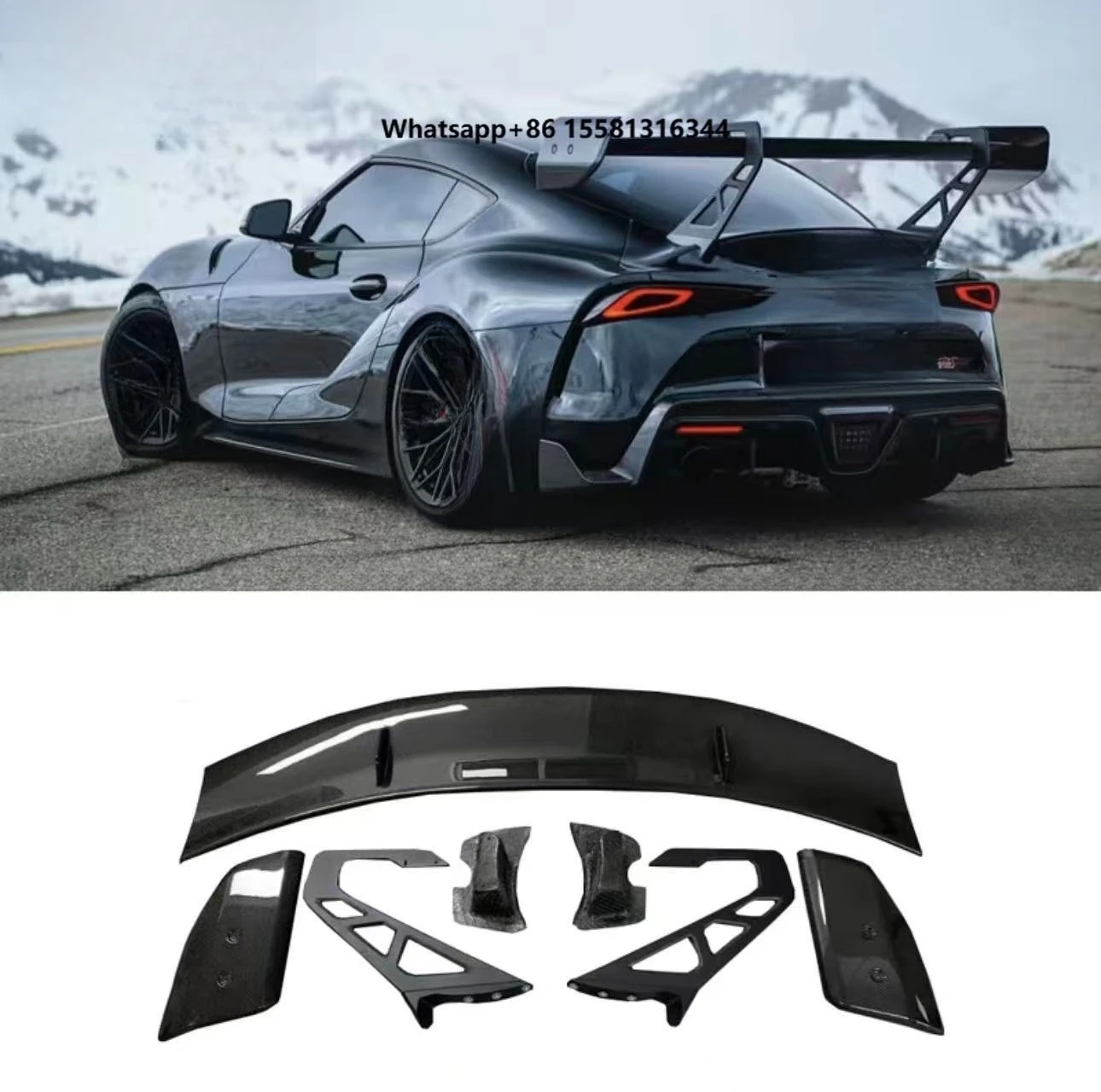 Wholesale for Gr Supra A90 A91 Mk5 AD V3 Style Dry Carbon Fiber Tail Wing Rear Spoiler Lip Wings Ducktail Body Kit