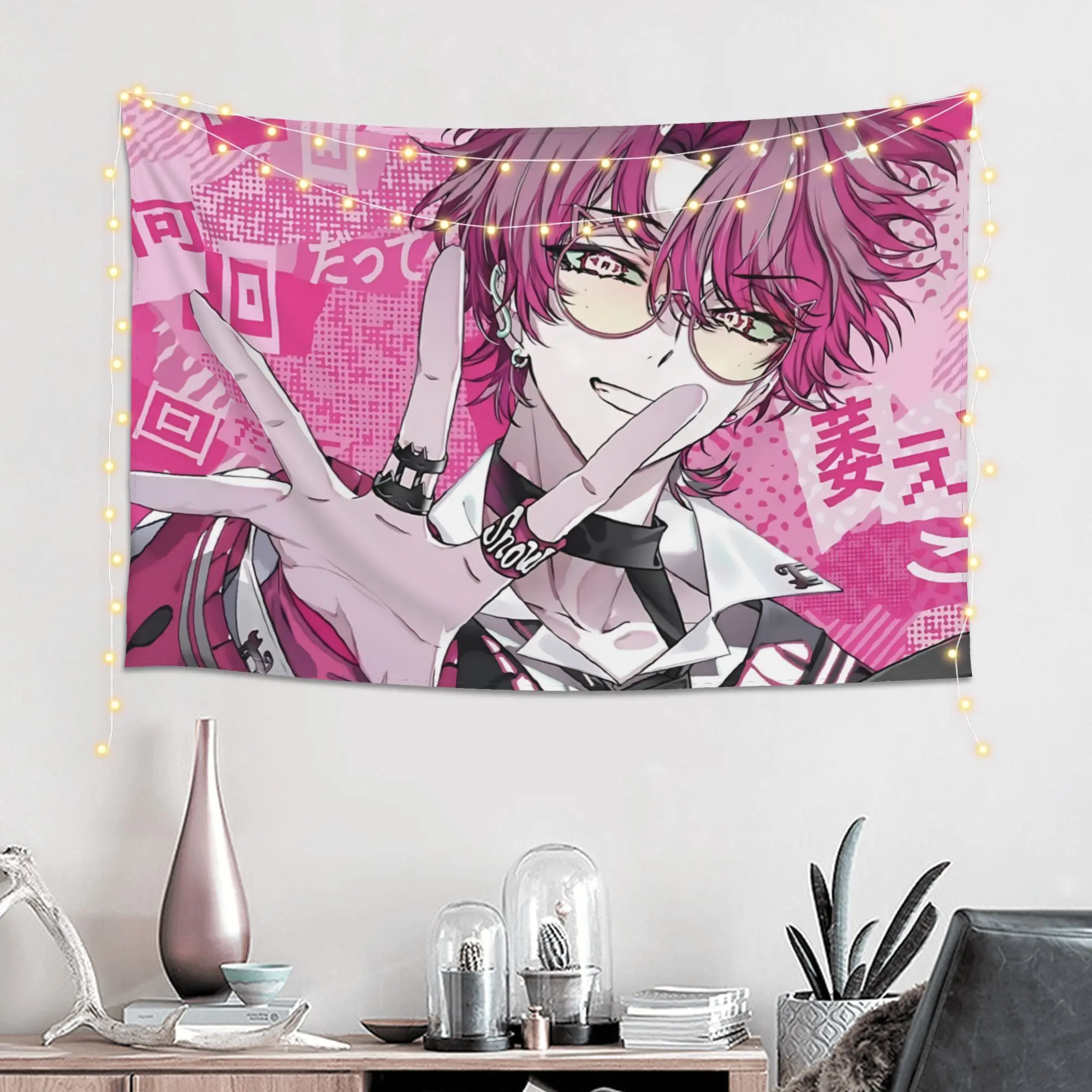 Colorful Anime Girl Customized Tapestry  Wall Hanging Blanket Tapestry Home Decor Items Wall Decorations