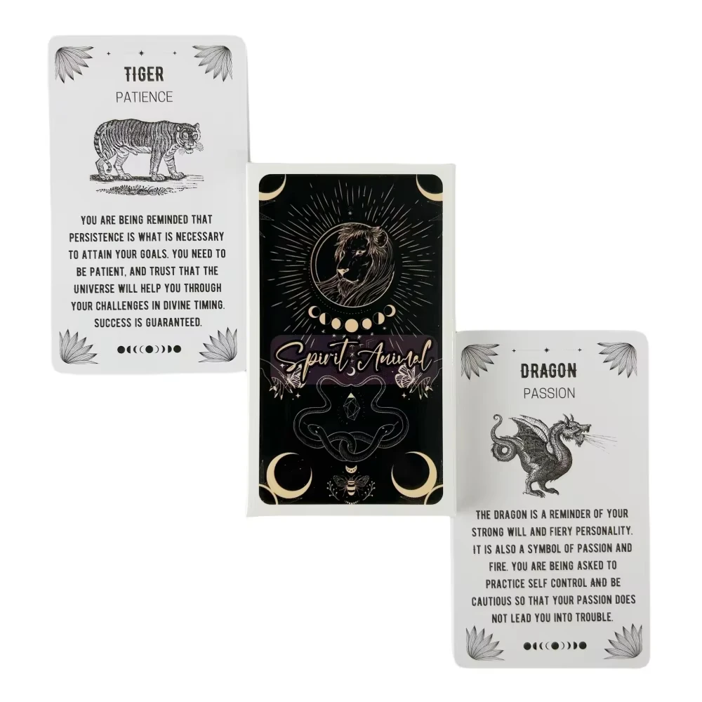 Cartes Oracle animaux spiritueux 10.3*6cm-54 cartes avec significations sur eux pour débutants Oracle super cadeau pour ami ou famille10.3*6