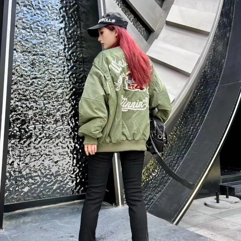 Kurtka baseballowa unisex z pikowaniem, model 2025 |   Wytrzymałe etykiety, haft, oversize, casual, odzież codzienna, odzież wierzchnia