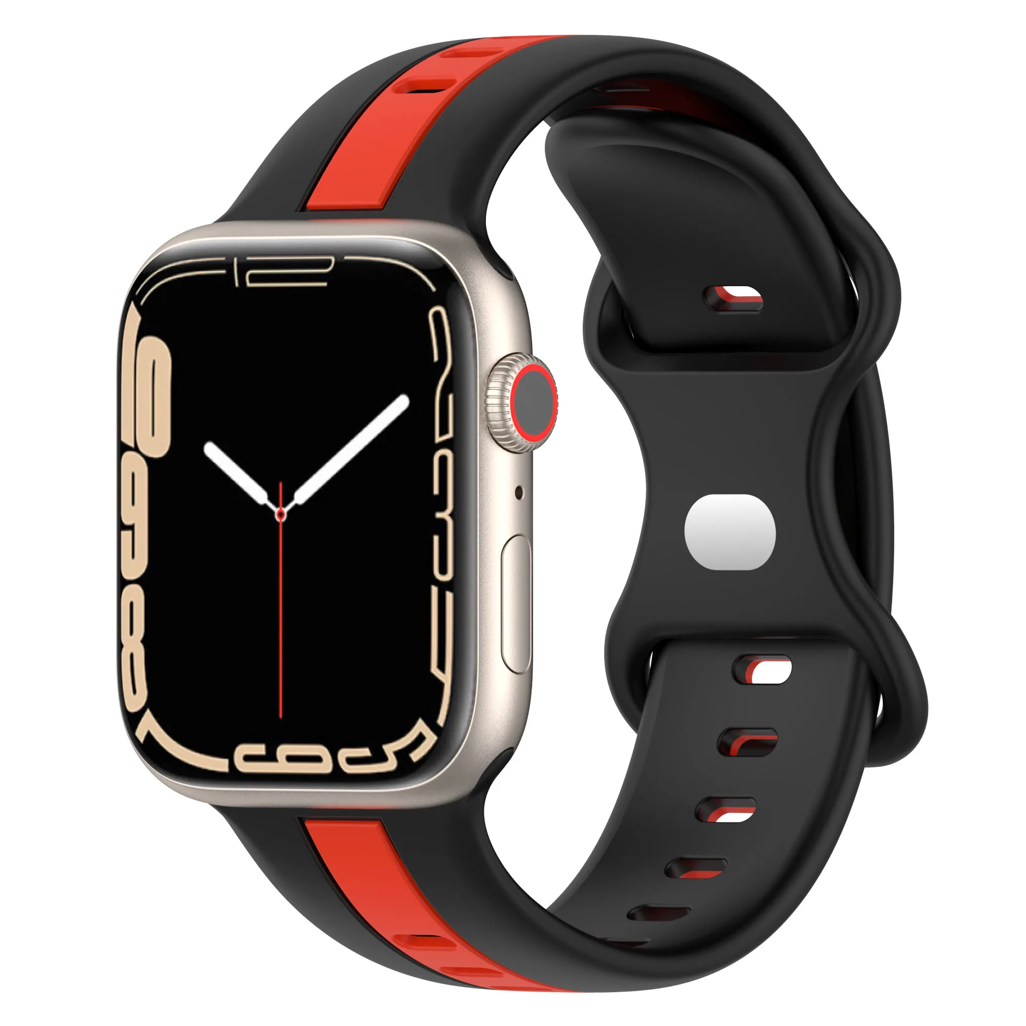シリコンストラップ Apple Watch バンド 49 ミリメートル 45 ミリメートル 41 ミリメートル 44 ミリメートル 46 ミリメートル 42 ミリメートル 2 色ブレスレットリストバンド iWatch ウルトラ 10 9 8 7 6 5 SE ベルト