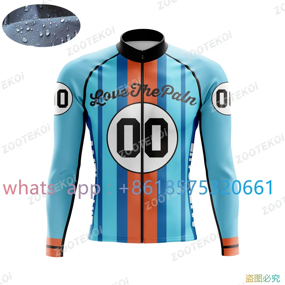 Love The Pain Windproof/waterproof Men\'s Long Sleeve Jerseys Windbreak Bike Rain Jacket Lightweight Mtb Shirts Jaqueta Ciclismo