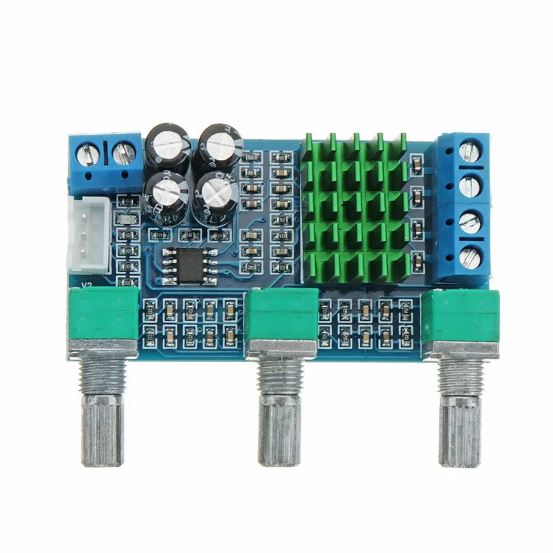 XH-M567 TPA3116D2Dual Channel Digital Amplifier Board12-24vHigh Bass Adjustable Board Carrier Double80W