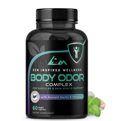 Natural body odor elimination capsule - reduces bad breath, sweat, underarm and foot odor - vegetarian capsule