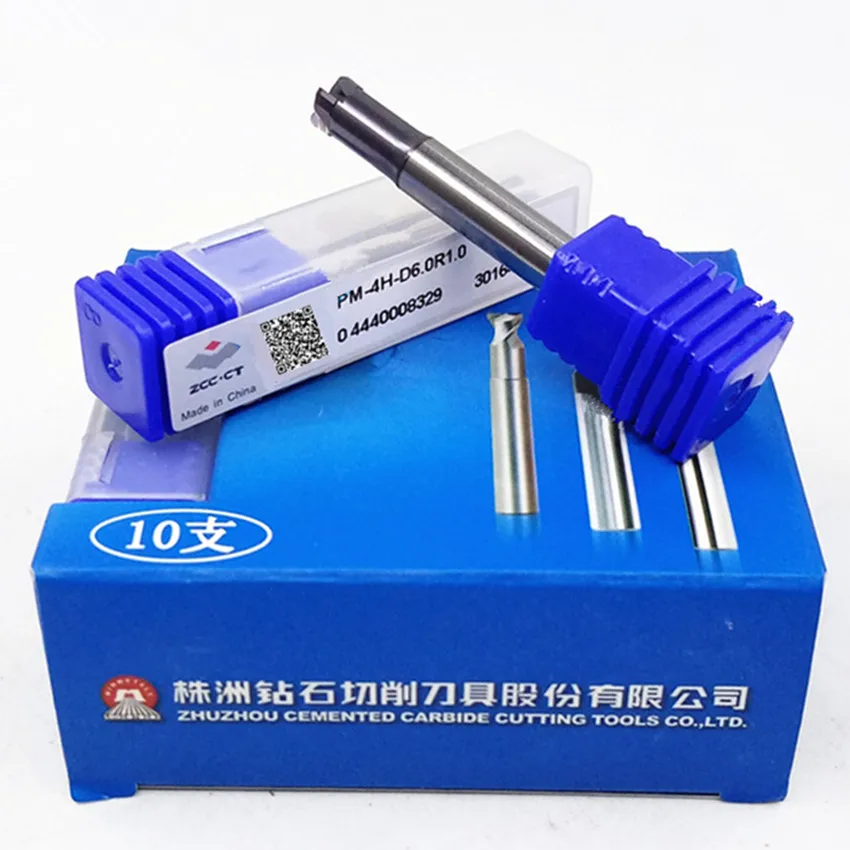 PM-4H-D6.0R1.0/PM-4H-D10.0R2.0 PM-4H ZCC.CT End Mills 4 Flute High Feed End Mills 1pcs/box