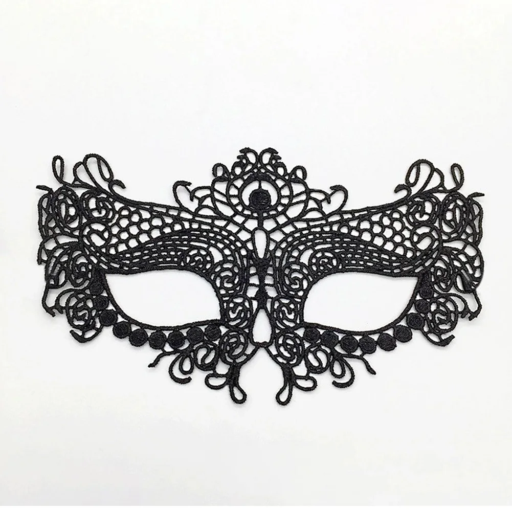 1 pz maschera per il viso in maschera di pizzo cavo donne sexy principessa ritaglio nero prom festival puntelli per feste costume maschera in maschera