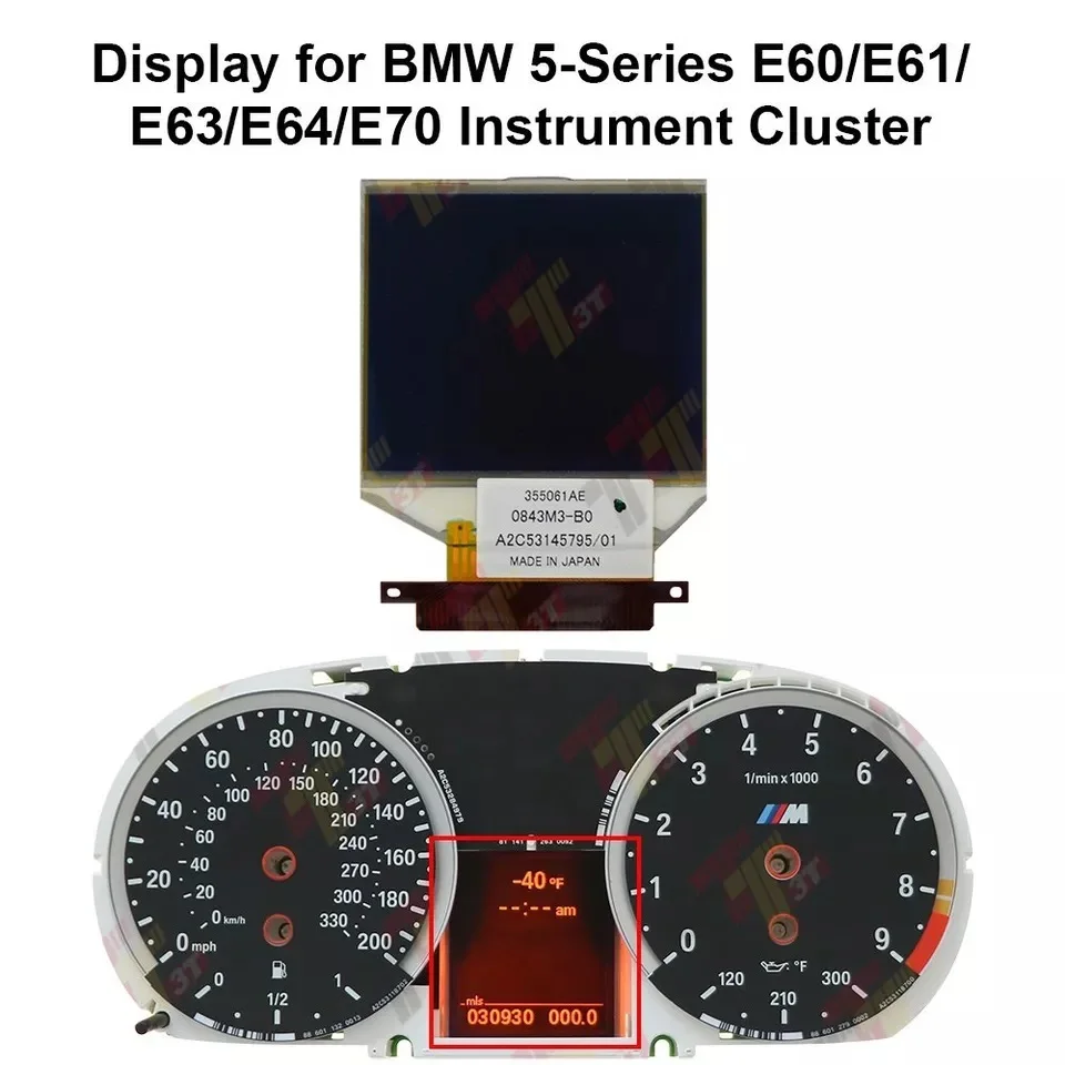 VDO LCD instrument display For BMW 5 series E60 525i E60/E61/E63/64/E70 Instrument Cluster 355061AE