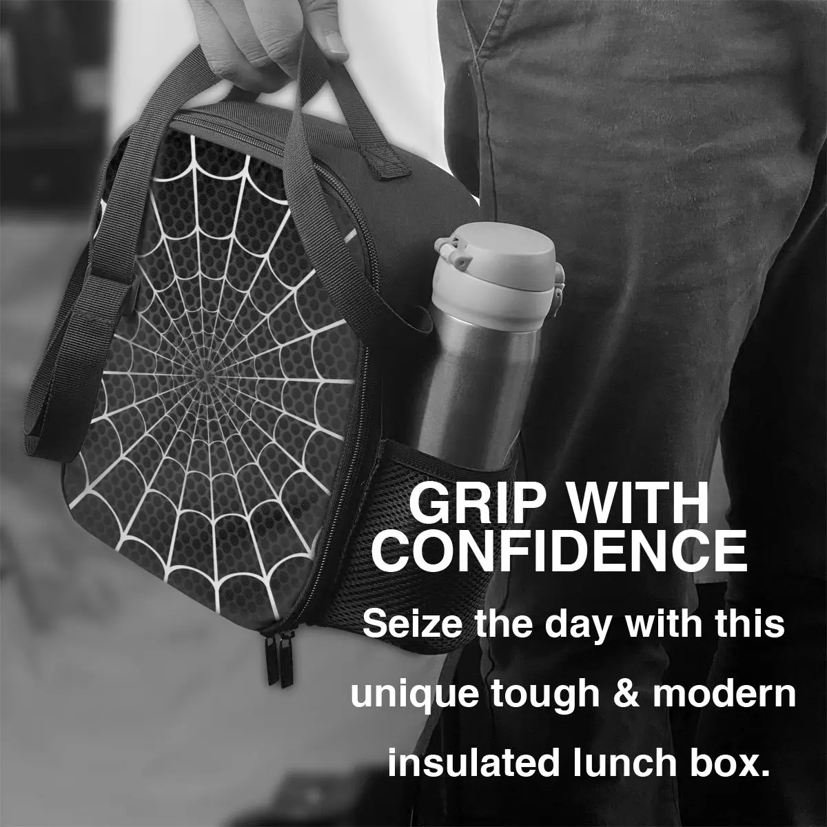 Spider Web Insulated Lunch Bag for Women Thermal Cooler Bento Box Office Picnic Travel