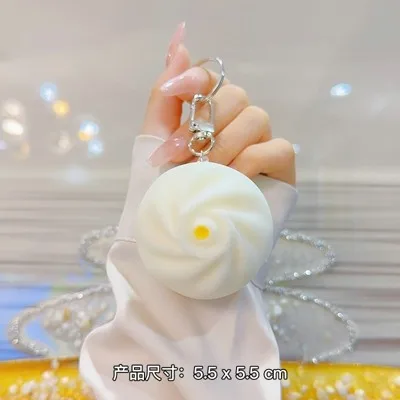 1 Uds. Llavero creativo de vientre de cerdo estofado con salsa de soja, llavero de comida de imitación, colgante de costillas con personalidad bonita, colgante para mochila escolar