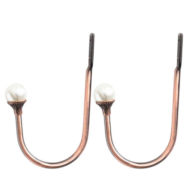 2 Chiếc Giữ Màn Ngọc Trai Tường Móc Châu Âu Ushape Móc Tường ZincAlloy Màn Rèm Khóa Phần Cứng Trang Sức Giọt