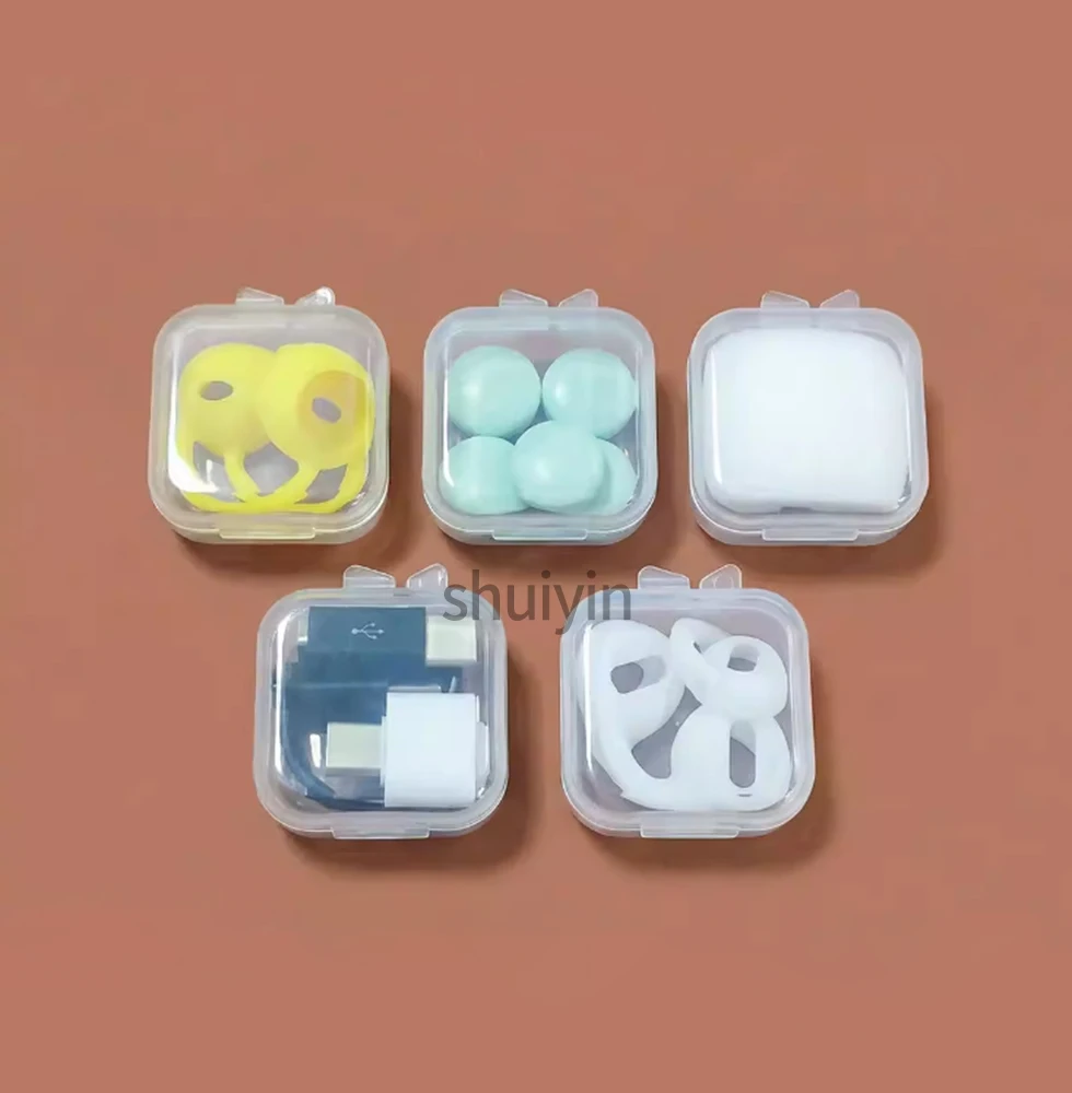 Mini storage box soundproof earplug decorative accessory box PP plastic independent small grid small parts small medicine box