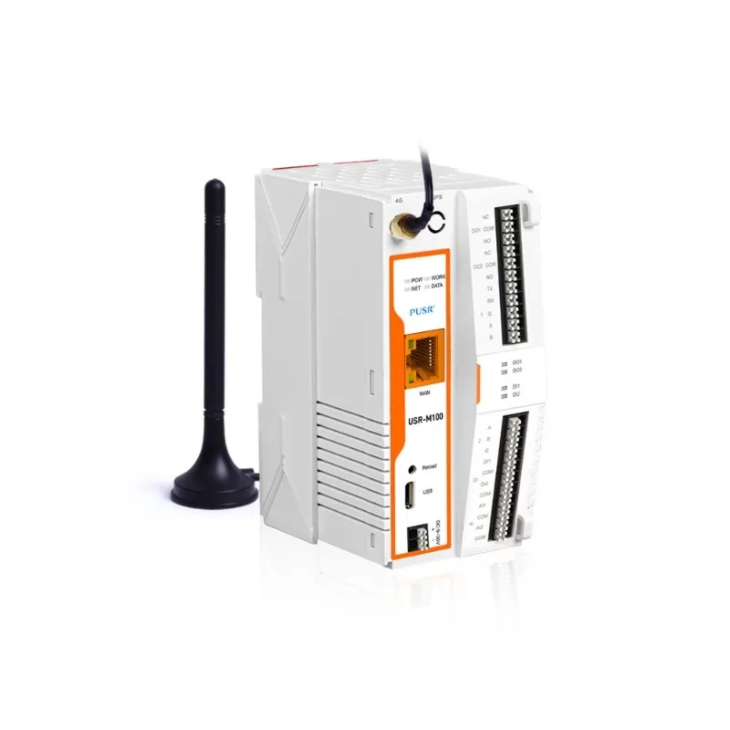 Industrial MQTT Remote Edge IoT Gateway 4G LTE Cat4 Cellular Ethernet IO Extender SD Card Offline Caching for USR-M100-EAU/GL