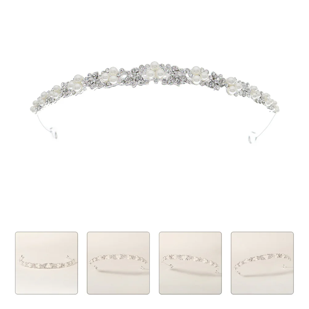 

1Pcs Pearl Hair Hoop Elegant Rhinestone Bridal Headband Party Prom Wedding Hair Band Rhinestone Women Headband