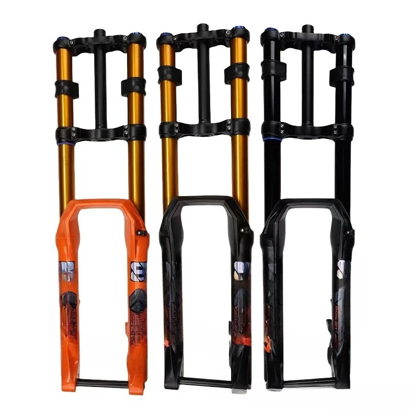 Double shoulder front fork air pressure fork 36 pipes 180 stroke damping barrel shaft high strength soft tail downhill view 3