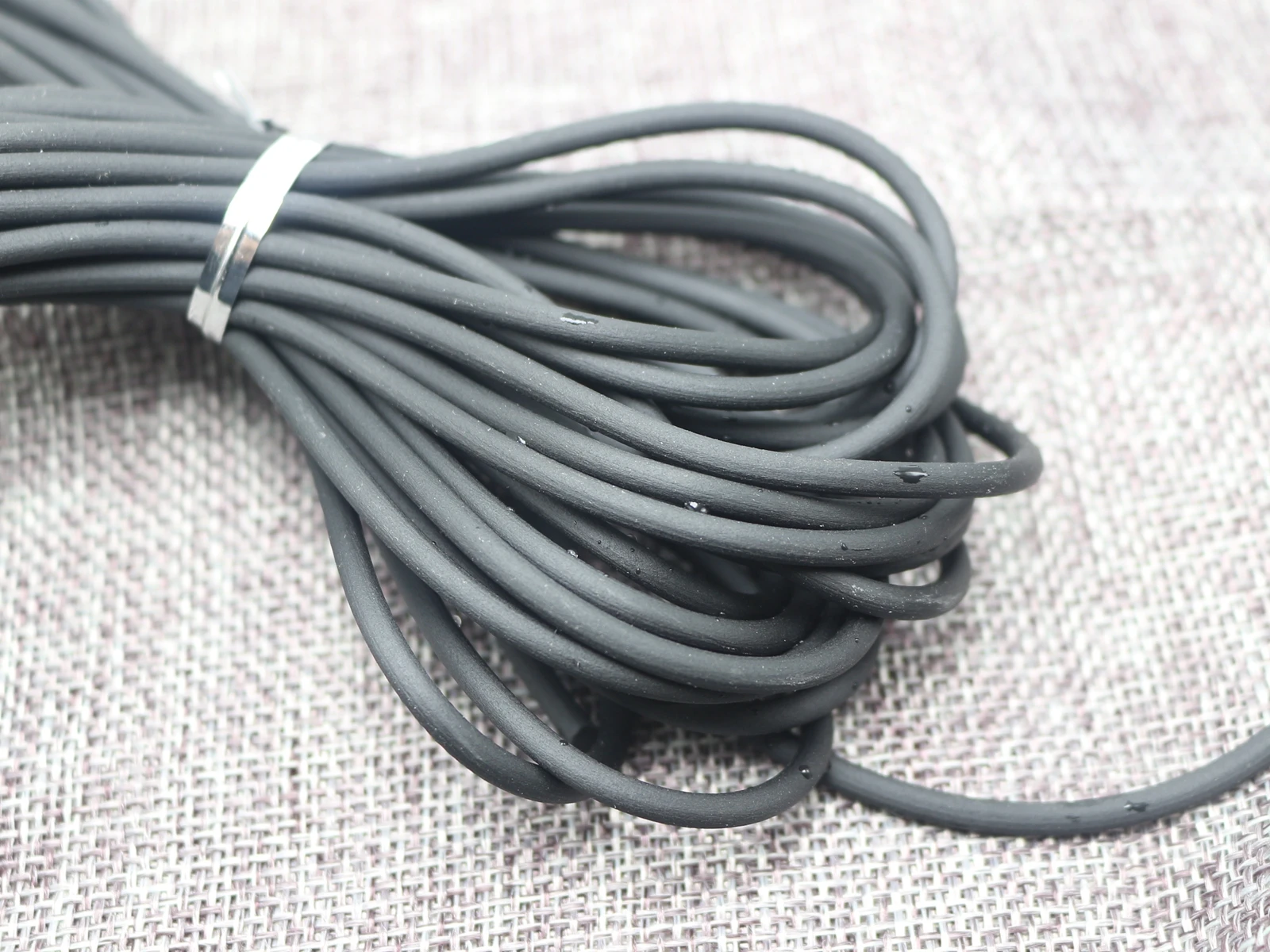 5.5 Yards(5 Meter) Black  Rubber 3mm Cord Thread String Strap for Pendants  High quality in EU and US quality standard