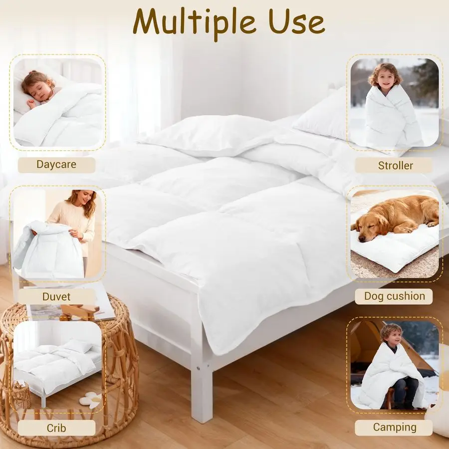 لحاف للأطفال الصغار من ريش الإوز، حشوة لحاف أطفال مضادة للحساسية مقاس 41 × 48، بطانية لحاف ناعمة خفيفة الوزن لجميع المواسم للعناية النهارية في سرير الأطفال #6