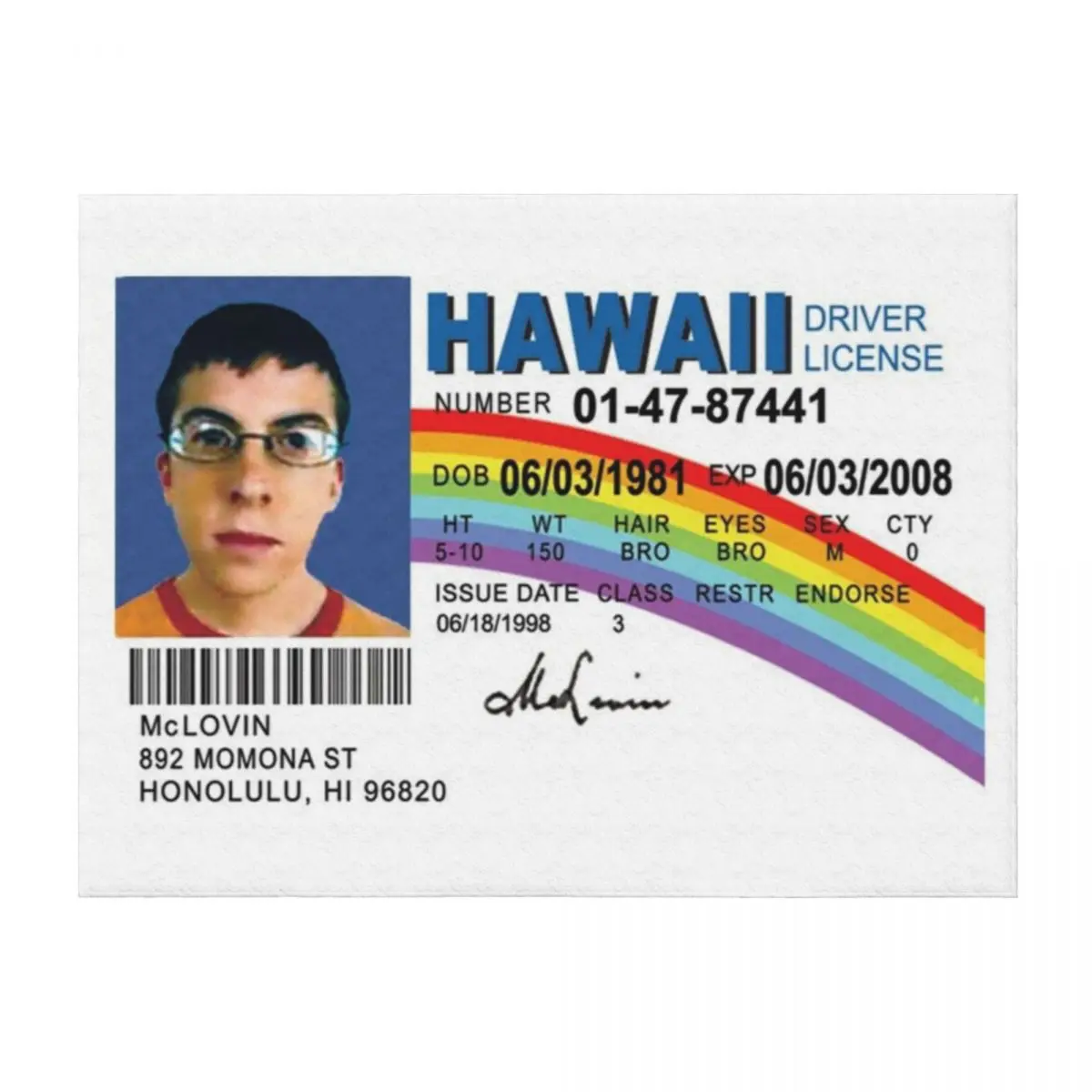 

McLovin Fake Id Chika Chika Ye Ye Superbad Throw Blanket Blankets For Bed Flannels Furry Beach Blankets