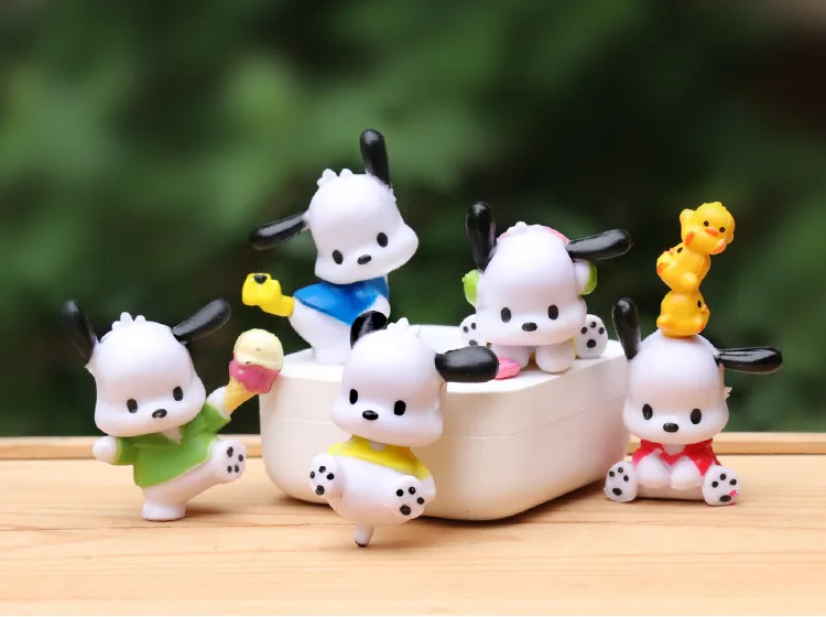 

MINISO игрушки Kawaii Pochacco Hello Kitty Melody Kuromi куклы экшн аниме фигурки модель из ПВХ детские игрушки для детей подарки на день рождения