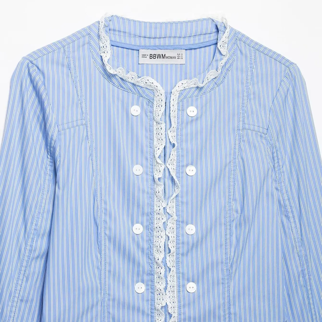 JNLEAOG Summer New Women's Fashion Striped Lace Decoration Silk Jacket Standard Fit Polyester Fiber Ladies Short Outerwear