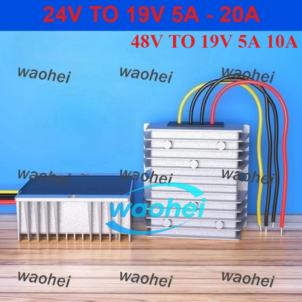 24V 48V to 19V 15A 20A 10A 5A Step Down DC DC Converter 24 Volt Reducer 19 Volt Voltage Regulator Laptop Power Supply for Car
