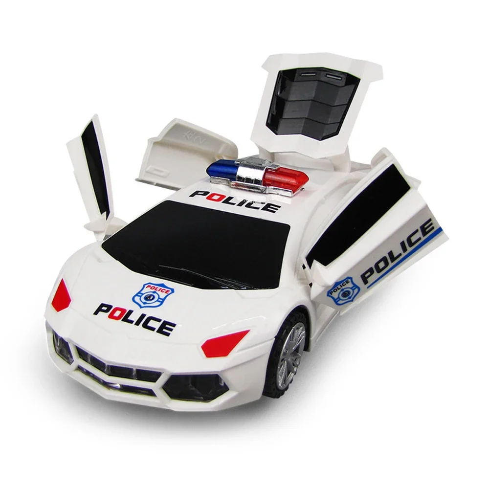 360 Rotation LED light and Sounds Police Car Vehicle Model Electric Toys for Boys Birthday Christmas Gift