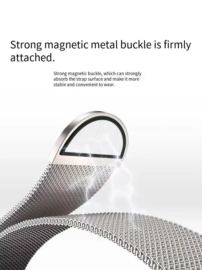 Magnetisches Armband für Apple Watch 9 8 7 41 45mm Ultra 2 49mm Herren Damen Metall Atmungsaktives Band für iWatch 6543SE 44 40 42mm Gürtel – Detail 4