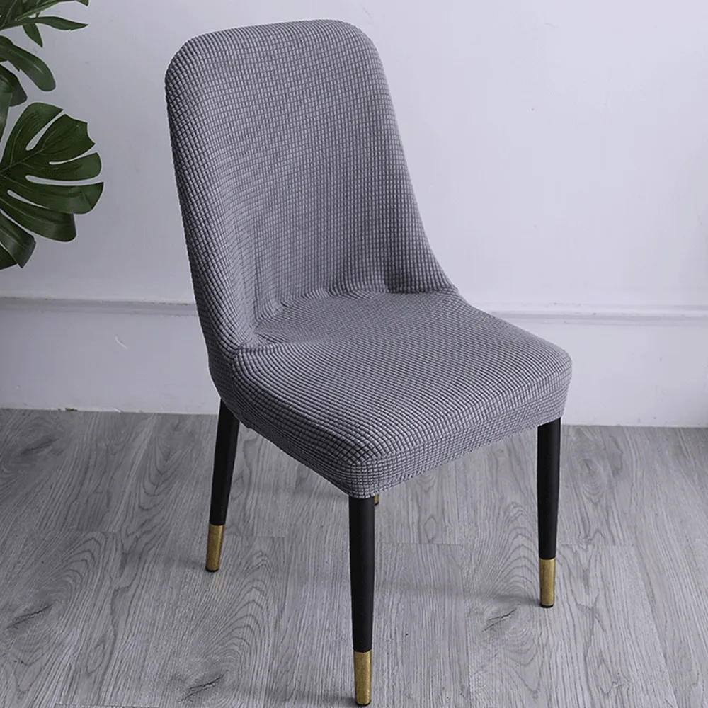 High-elastic Dining Chair Cover Anti-slip Jacquard Integrated Seat Cover Soft Dustproof Stool Slipcover for Home Decoration