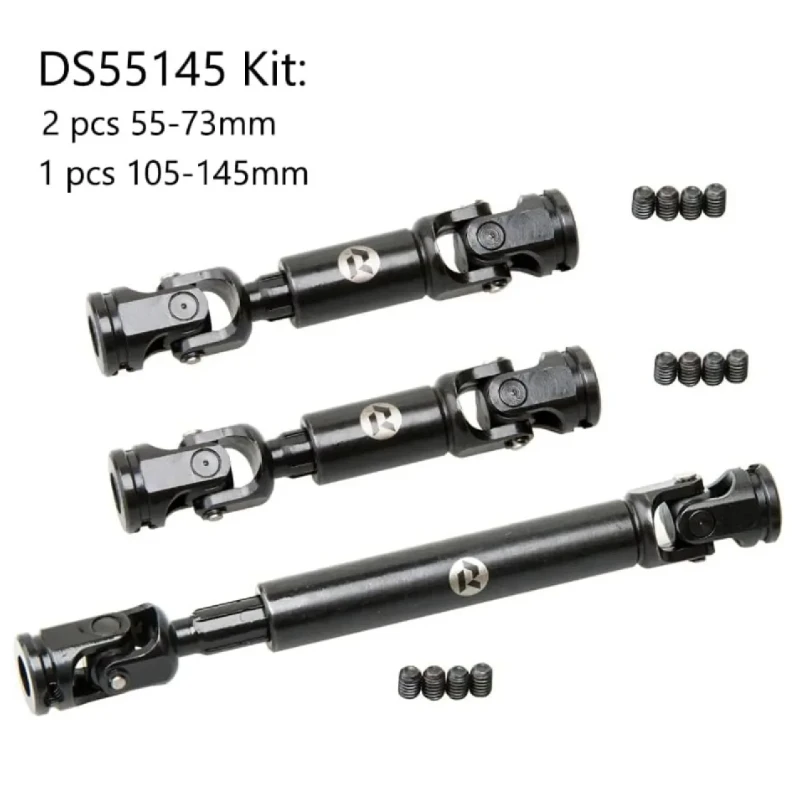 Комплект RhinoRC DS55145 55-73 мм, крошечный сверхмощный приводной вал из нержавеющей стали для 1/10 RC автомобиля, гусеничный осевой SCX10 TRX4 Redcat Gen8