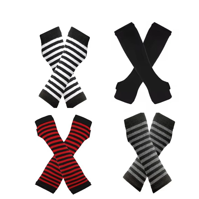 Y2K Women Party Daily Wear Long Arm Gloves Elbow Length Knitted Arm Warmers Fashion Stretchy Wristband Sleeves view 6