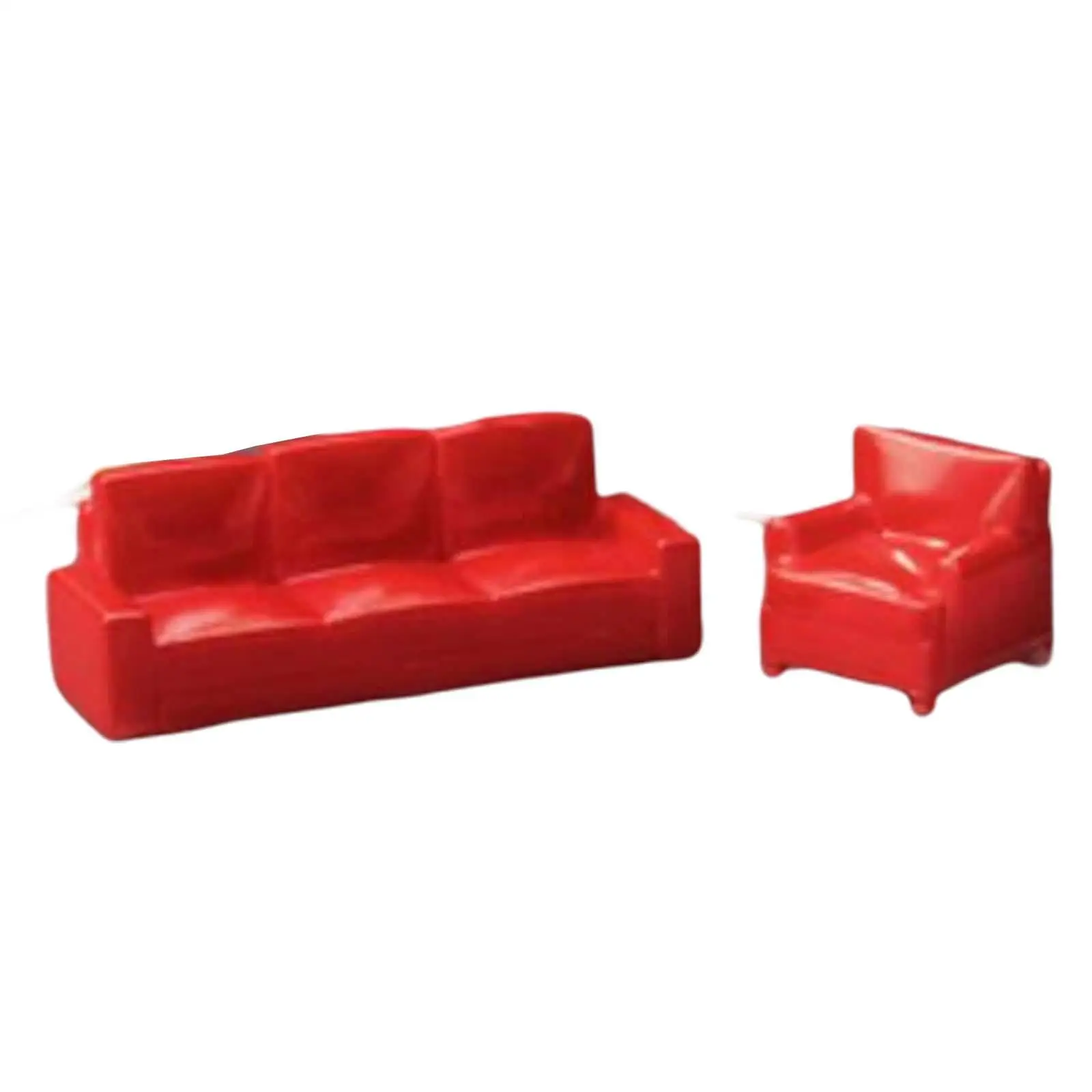 2Pcs Dollhouse Sofa Pretend Play Miniature Furniture for 1/64 Dollhouse