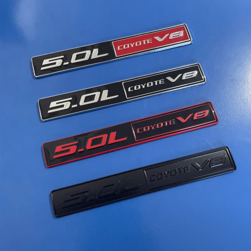 معدن 5.0L ذئب V8 غطاء المحرك الأمامي درابزين الخلفي الجذع ملصق مائي شعار شارة ملصق اكسسوارات ل F150 F250 FX4 موستانج شيلبي GT 5.0 #4