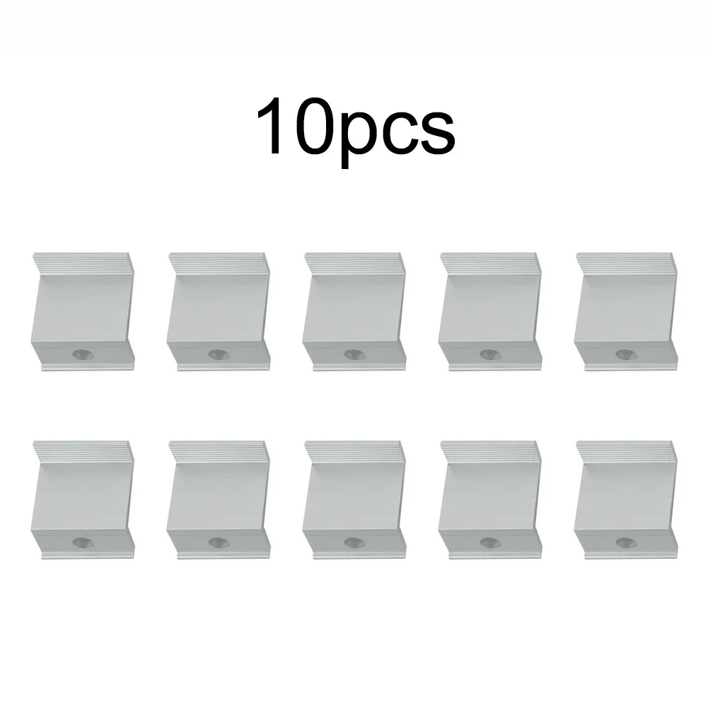 10Pcs PV Solar End Clamps Solar Panel Mount Brackets Side Clamps Photovoltaic Panel System Installation Racking Pressure Block
