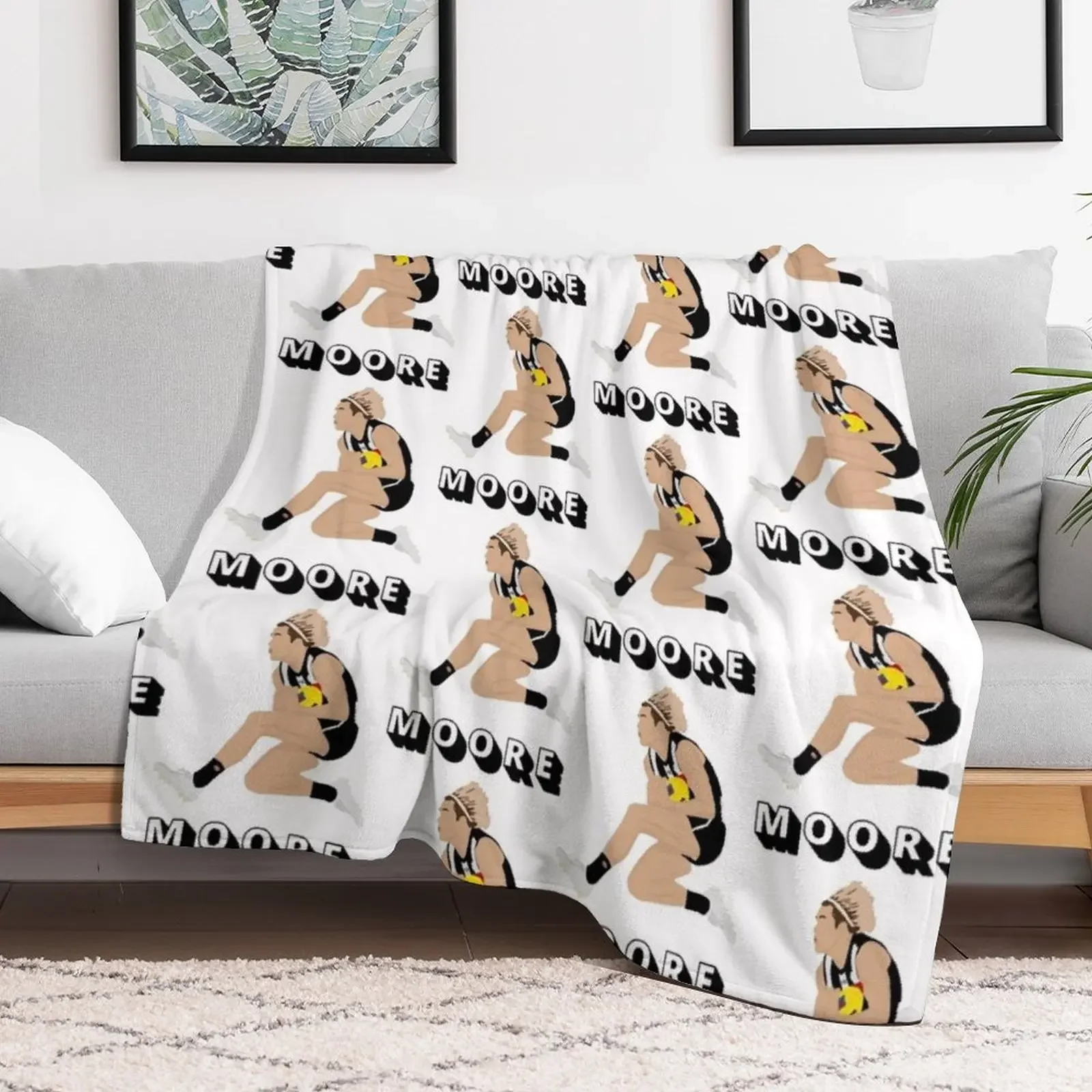 Darcy Moore Collingwood Throw Blanket Flannel Fabric Sofa Summer Beddings Blankets