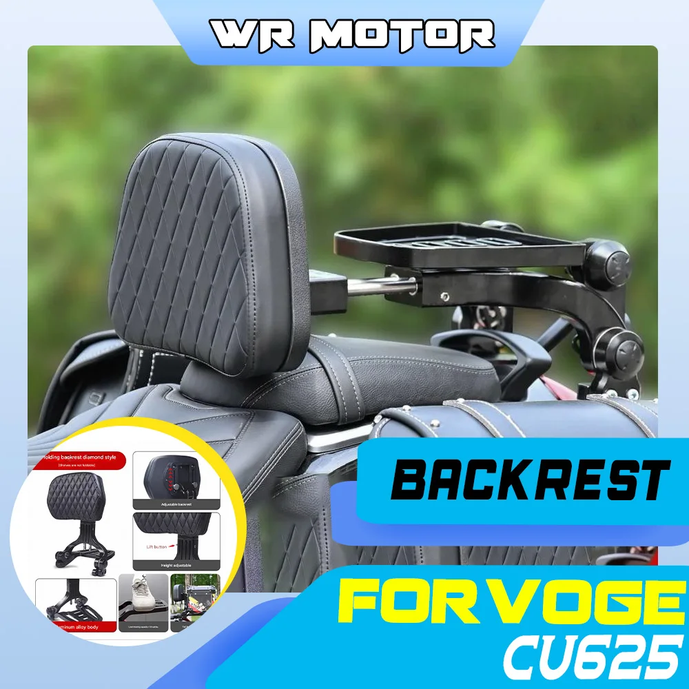 Aluminum Foldable Telescopic Rear Backrest With Luggage Rack Fit For VOGE CU625 Motorcycle Touring Mod Accessories
