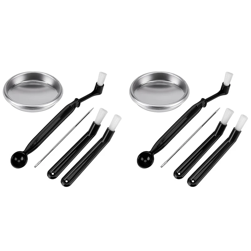 

10Pcs Coffee Machine Brush With Spoon Coffee Grinder Brush Coffee Machine Group Head Cleaning Metal Blind Bowlglobal Stock Ready