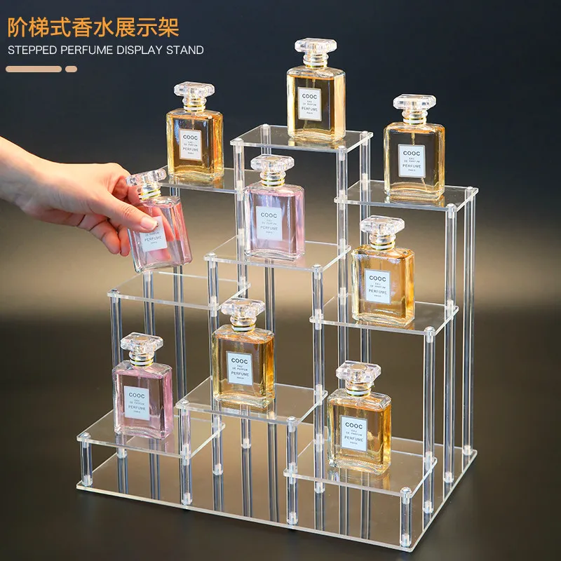 

Акриловая многослойная прозрачная ступенчатая подставка для фигурок, моделей, игрушек, чайников, парфюмерии, витрина, многоуровневая полка-стеллаж