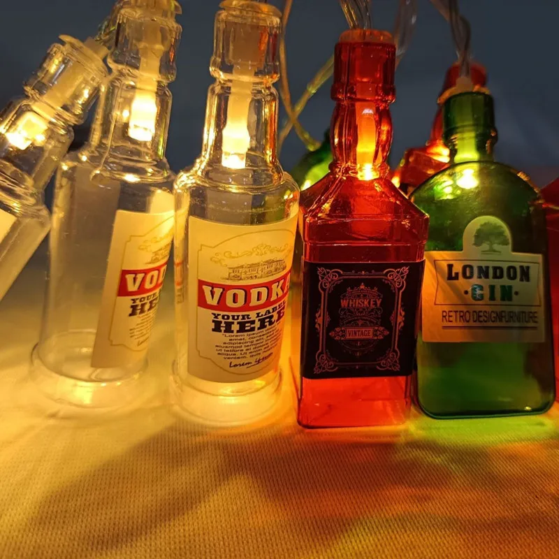 10/20/40 LED-Flaschen in Form einer Lichterkette, Party-Bar-Dekoration, Lichter, Batterie, USB-betrieben, Terrasse, Zuhause, Hochzeit, Urlaubsdekoration – Detail 7
