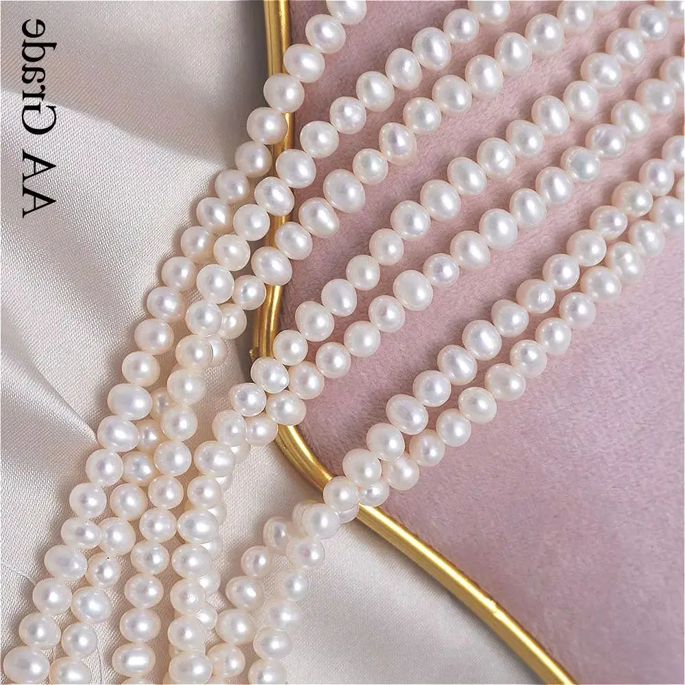 

Жемчуг пресноводный натуральный, класс АА, 4,5-5 мм, формы «картофель», рассыпчатые бусины-разделители, нить для создания украшений, DIY, ожерелья, серьги, браслеты