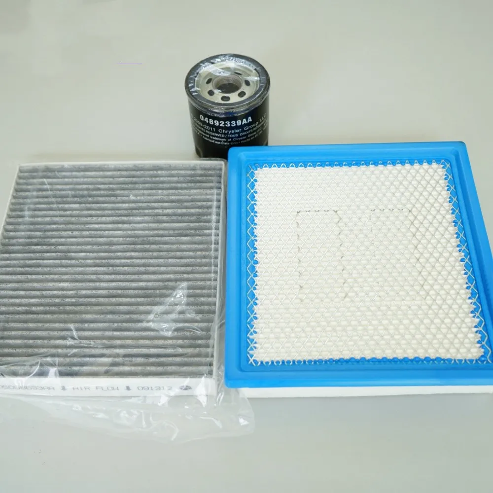 set filters for Dodge Journey air filter + cabin air condition+ Oil filter 68081249AC 05058693AA 04892339AA MO-339