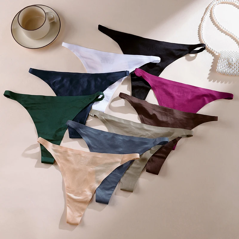 Eisseide Tanga Sexy Damen-Slip G-String Höschen T-Back für Mädchen Unterwäsche Verführerische Nahtlose Damen-Unterhosen Größe S-XL