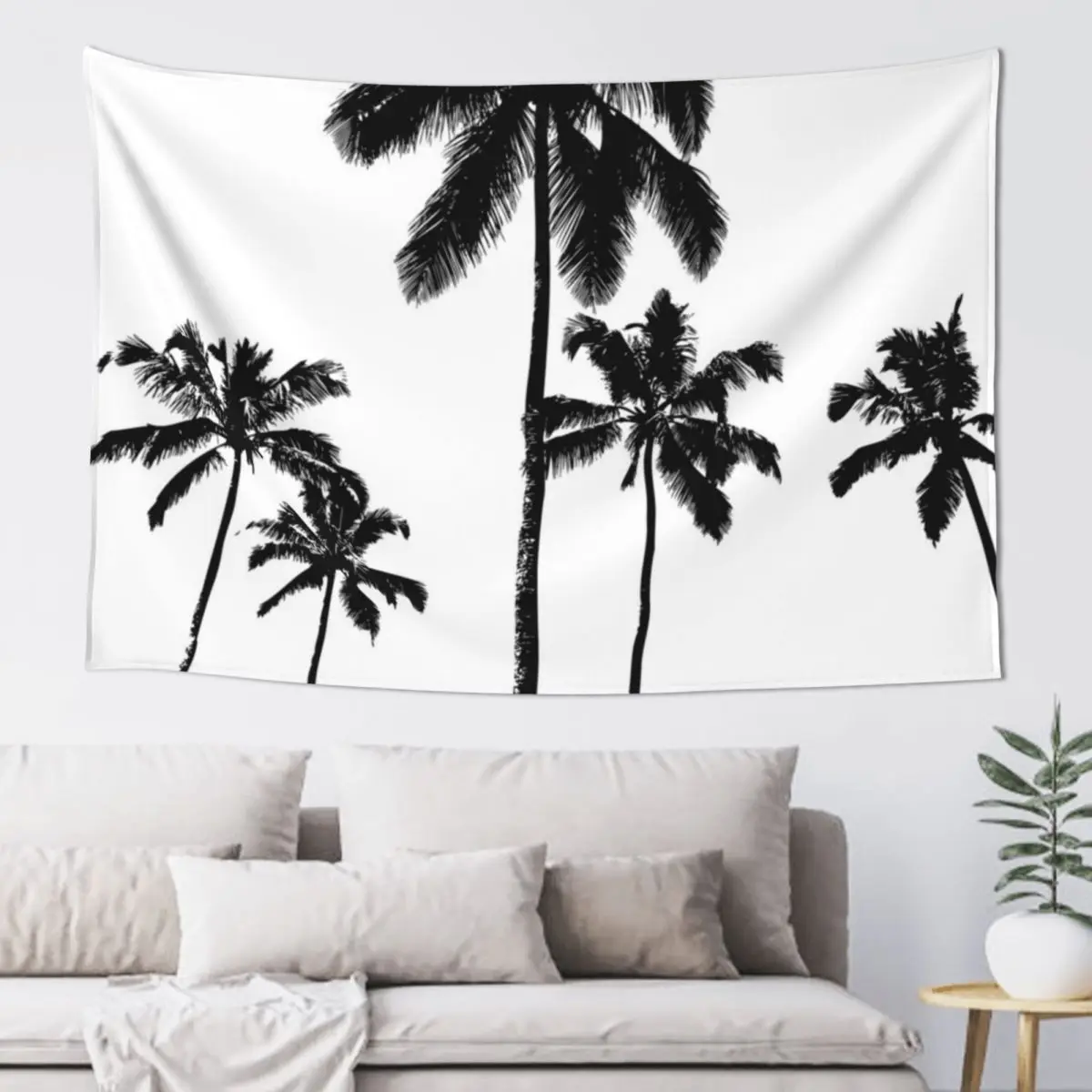 

Tropical palms in monochrome Tapestry Decoration Pictures Room Wall Room Ornaments Aesthetics For Room Decor Cute Tapestry